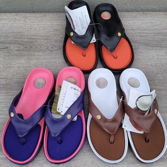 Women's Bundle Slide Flip Flops Thong Sandals Sz 6 - Picture 1 of 16